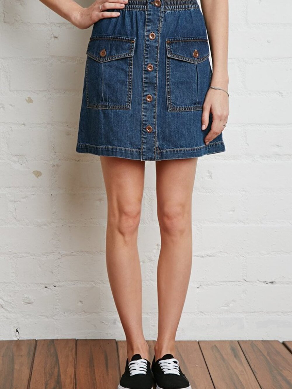 Forever 21 Button-Down Denim Mini Skirt Small S